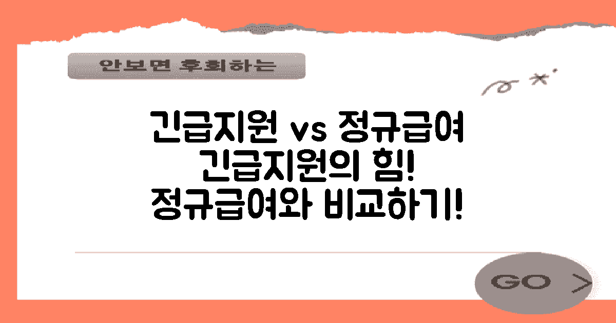 긴급지원 vs 정규급여 대조