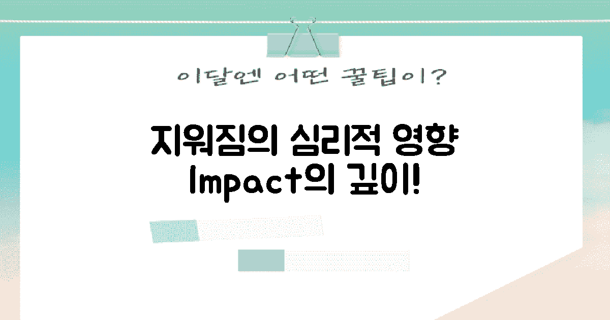 지워짐의 심리적 영향