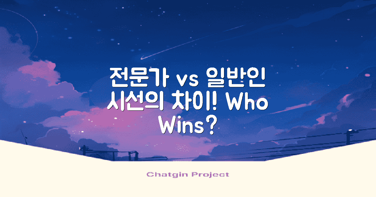전문가 vs 일반인의 시선