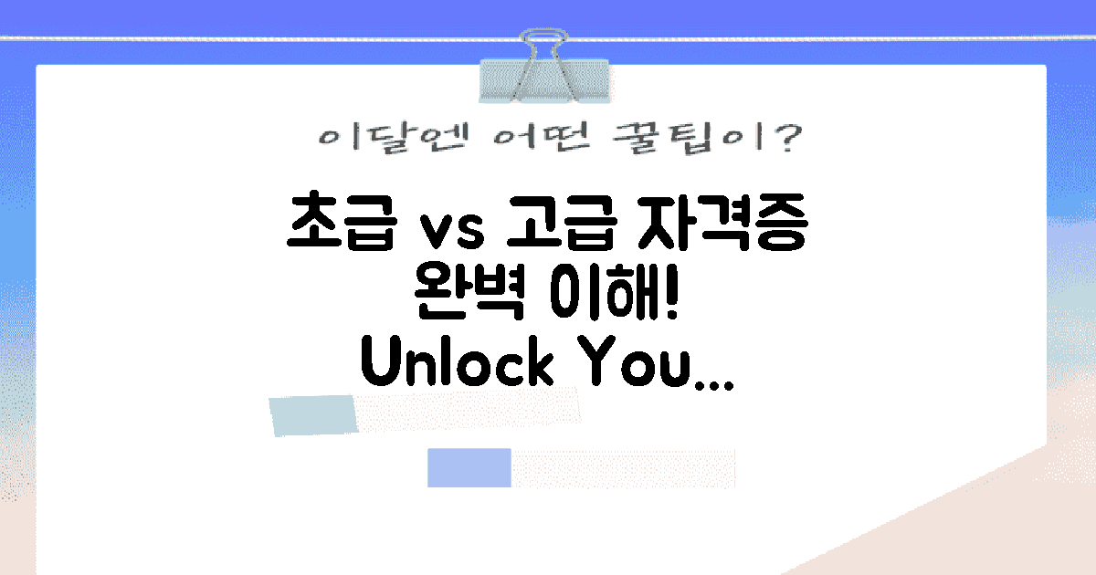 초급 vs 고급 자격증 이해