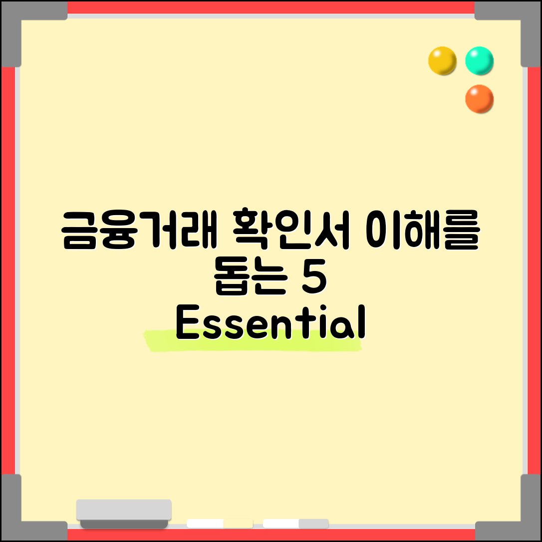 금융거래확인서 이해를 돕는 5가지 필수 요소