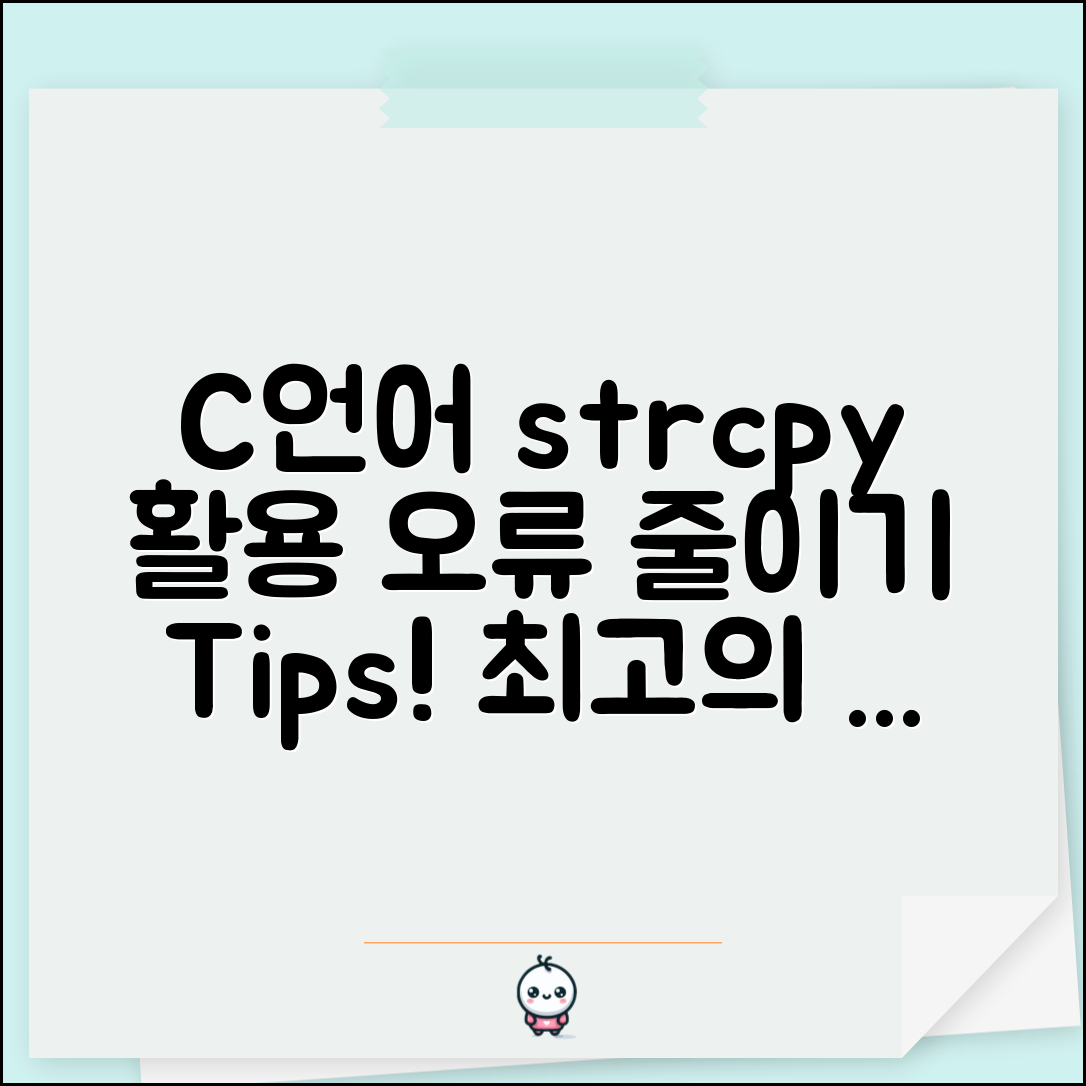 C언어의 strcpy 함수 활용 예시, 오류를 줄이는 방법은?